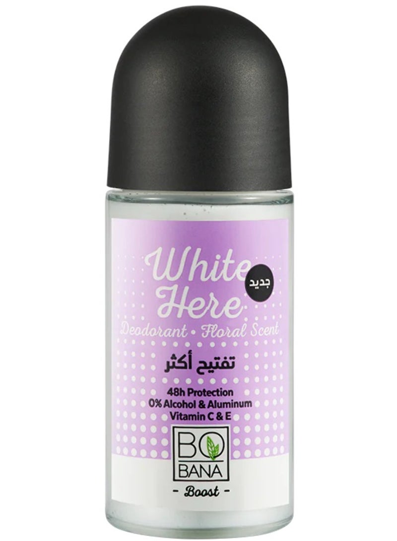 بوبانا  مزيل العرق وايت هير برائحة الزهور 50 مل