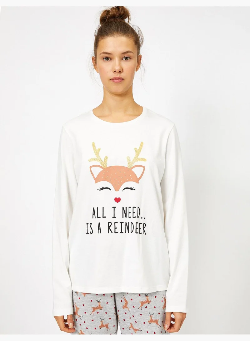 KOTON Letter Printed Pyjama Sets