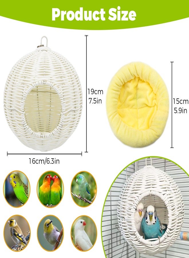 Jevnd Chewproof Steel Frame Bird Nest for Cage, Washable Small Bird Bed Hammock Hideout Lay Eggs Parakeet Nest Sleep, Parakeet Warm Bed House Hut for Lovebird, Canary, Budgie, Finch - Image 4