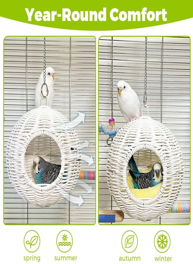 Jevnd Chewproof Steel Frame Bird Nest for Cage, Washable Small Bird Bed Hammock Hideout Lay Eggs Parakeet Nest Sleep, Parakeet Warm Bed House Hut for Lovebird, Canary, Budgie, Finch - Image 5