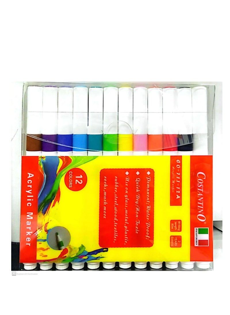 COSTANTINO - 12Colors Acrylic Marker - Image 1