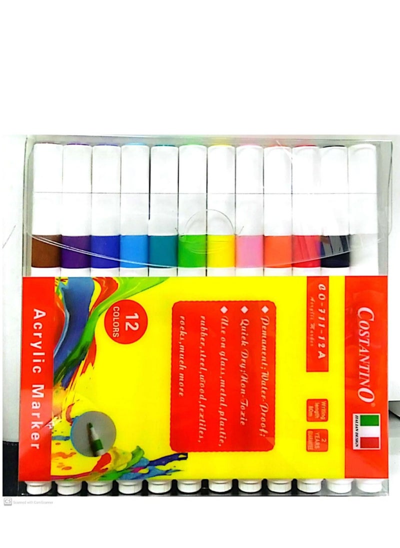 COSTANTINO - 12Colors Acrylic Marker - Image 1