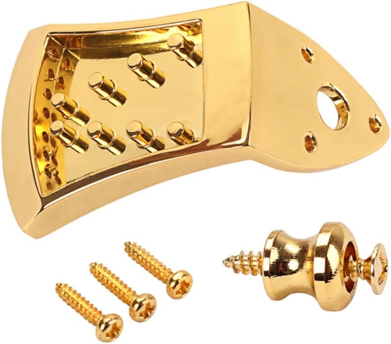 Abaodam Metal Triangle Tailpiece for String Mandolin Screws Golden Easy String Changes Decorative Cover Design for Arched Mandolins - Image 1