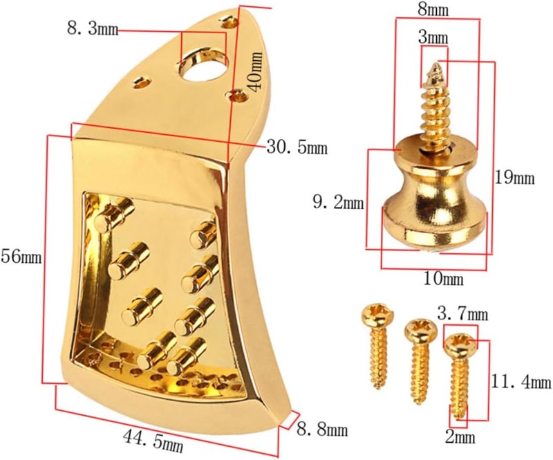 Abaodam Metal Triangle Tailpiece for String Mandolin Screws Golden Easy String Changes Decorative Cover Design for Arched Mandolins - Image 3
