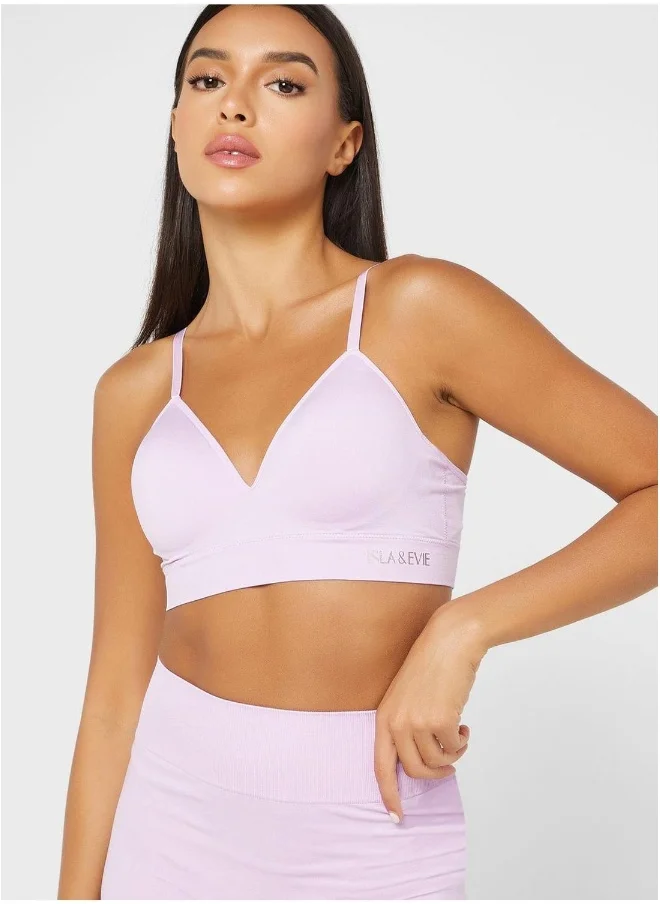 Isla & Evie Strap Detail Plunge Neck Bra