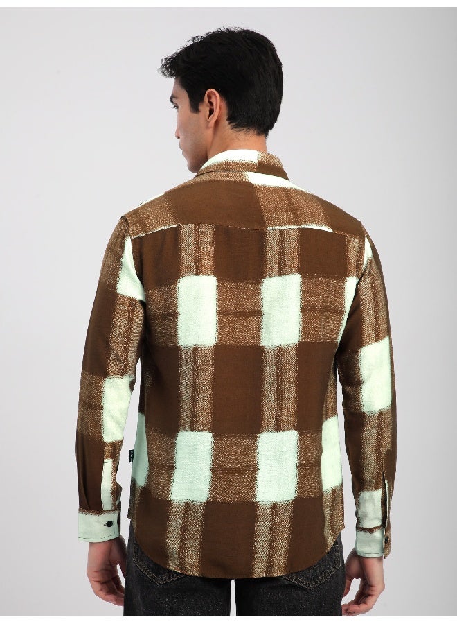 Beyoung Brown Box Abstract Printed Shirt  - Image 2