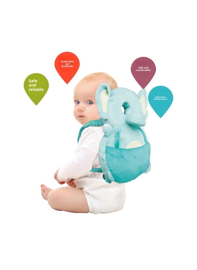 Generic - Baby Anti-fall Pillow Baby Toddler Headrest Baby Plush Anti-collision Head Protection Pad Toy-Color:668-14 (Elephant)-Specifications:21*9.5*32.5cm - Image 1
