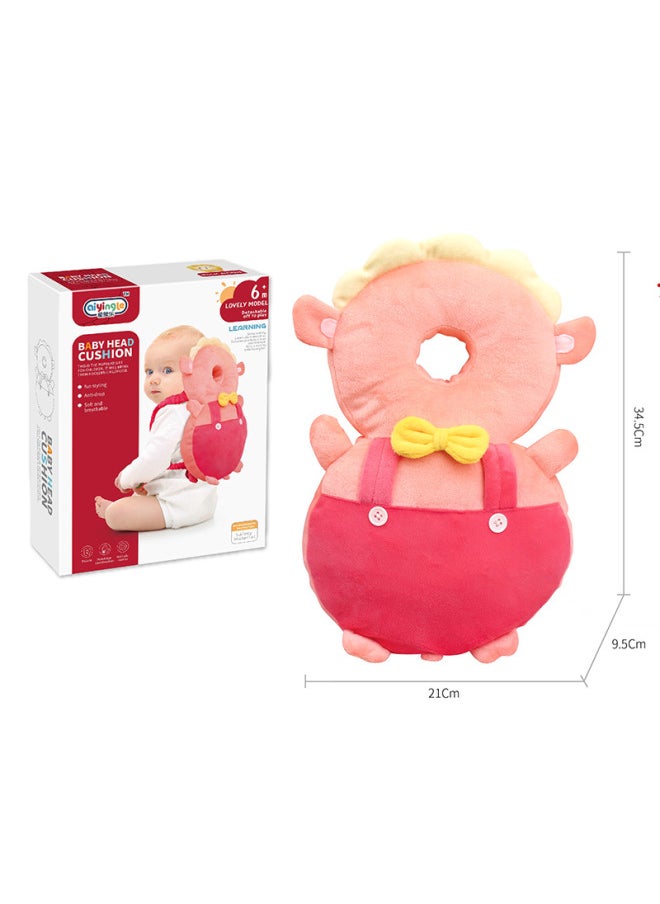 Generic - Baby Anti-fall Pillow Baby Toddler Headrest Baby Plush Anti-collision Head Protection Pad Toy-Color:668-14 (Elephant)-Specifications:21*9.5*32.5cm - Image 1