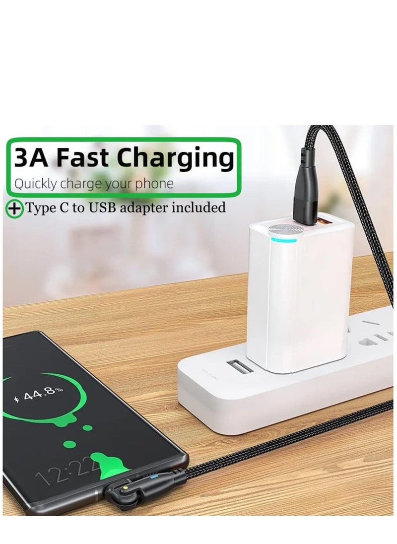 KASTWAVE - USB C to USB C Fast Charging Cable 2M 60W with USB A Adapter, 20V3A 180° Rotating Fast Charge Cable, Nylon Braided Fast Charging Cord Type C Compatible with MacBook Pro Air, iPad Pro, Samsung Galaxy - Image 1