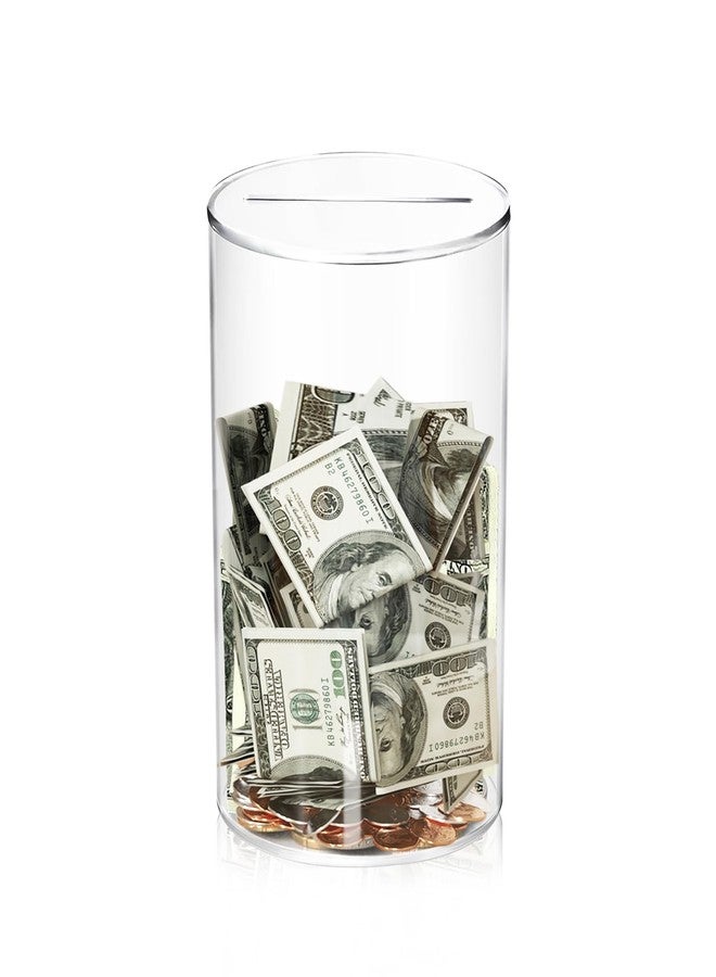 Klmnop Acrylic Piggy Bank, Openable Piggy Bank for Kids with Clear Lid, Repeatable Money Saving Jar, Clear Money Jar for Cash Saving(3.1"×5.1") - Image 1