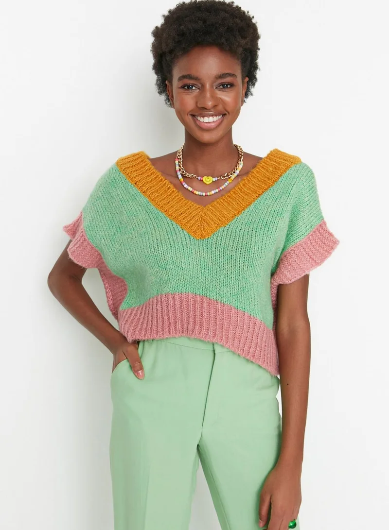 trendyol V-Neck Knitted Sweater