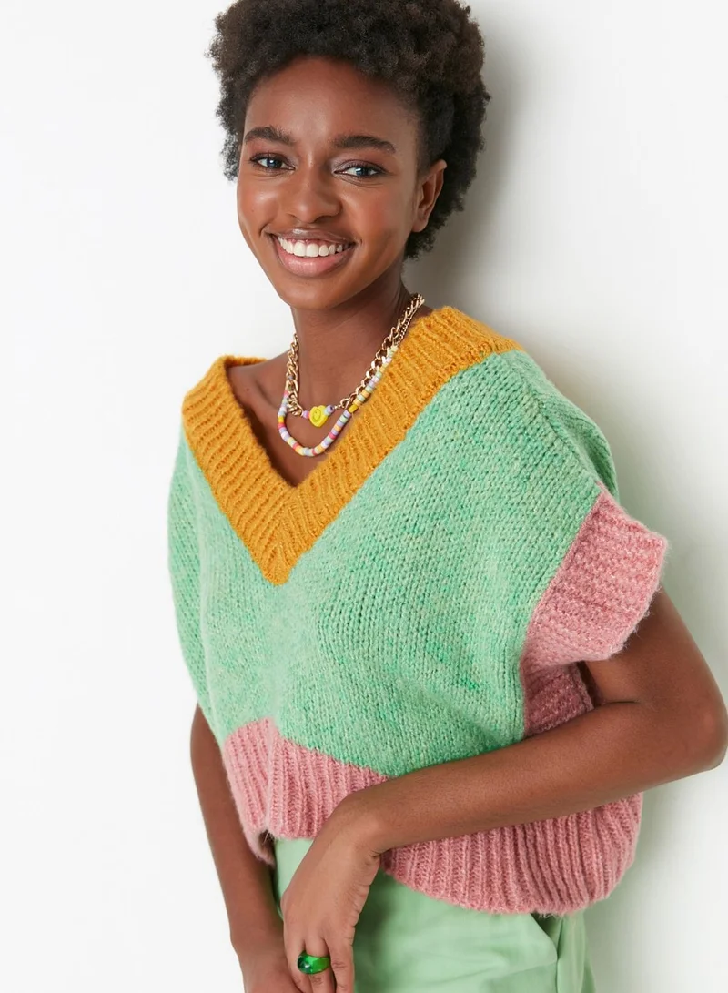 trendyol V-Neck Knitted Sweater