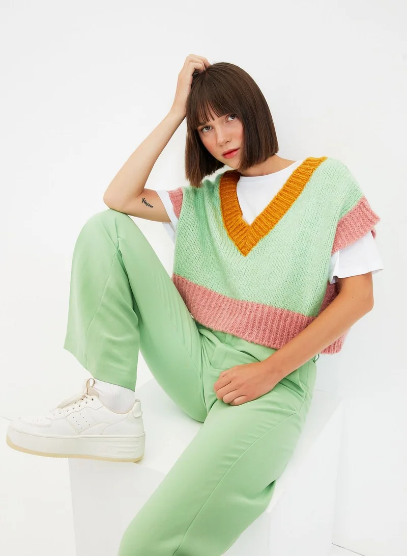 trendyol V-Neck Knitted Sweater