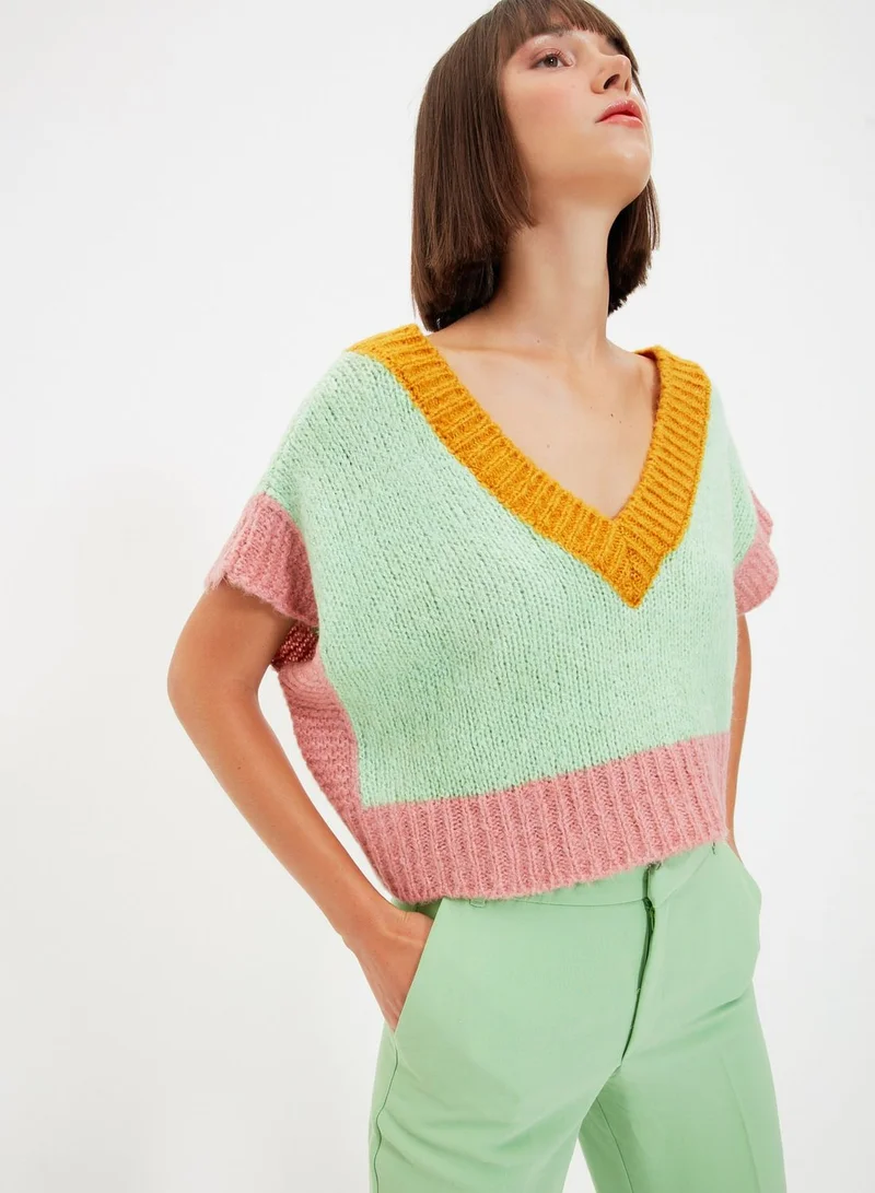 trendyol V-Neck Knitted Sweater