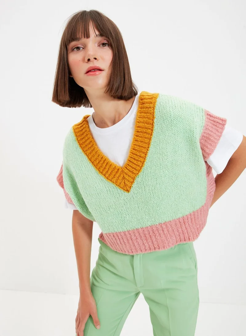 trendyol V-Neck Knitted Sweater
