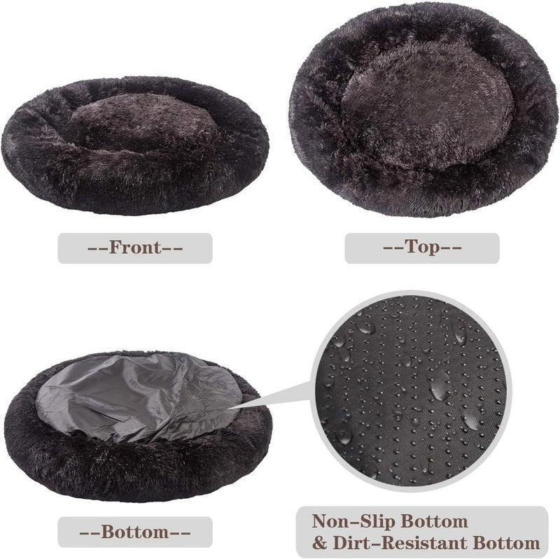 MFox Calming Dog Bed (L/XL/XXL/XXXL) for Medium and Large Dogs Comfortable Pet Bed Faux Fur Donut Cuddler Up to 25/35/55/100lbs - Image 4