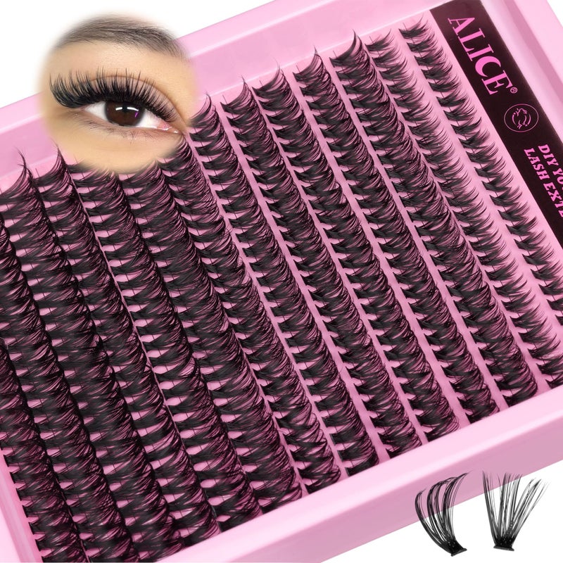 ALICE Cluster Eyelash Extensions 336pcs 50D Lash Clusters DIY Lash Extensions Wispy Faux Mink Eyelash Clusters Mix 8-16mm D-Curly Individual Lashes - Image 2