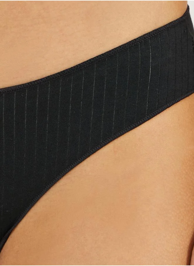 Styli Pack of 3 - Ribbed Cotton High Leg Brief