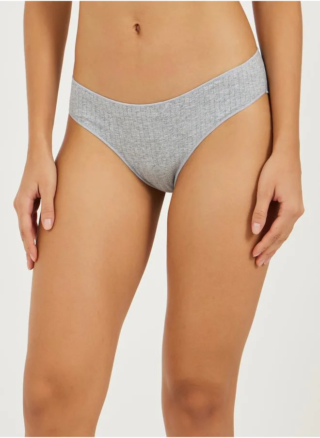 Styli Pack of 3 - Ribbed Cotton High Leg Brief