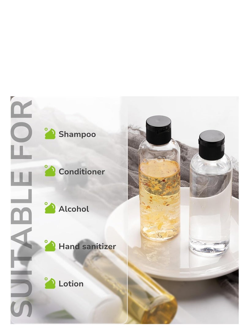 LISAPACK LISAPACK 3.4 oz Travel Bottles for Toiletries, 5pcs Travel Containers for Shampoo Tsa Approved, Plastic Empty Travel Size Bottles (100ml, Clear)  - Image 4