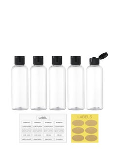 LISAPACK 3.4 oz Travel Bottles for Toiletries, 5pcs Travel Containers for Shampoo Tsa Approved, Plastic Empty Travel Size Bottles (100ml, Clear)
