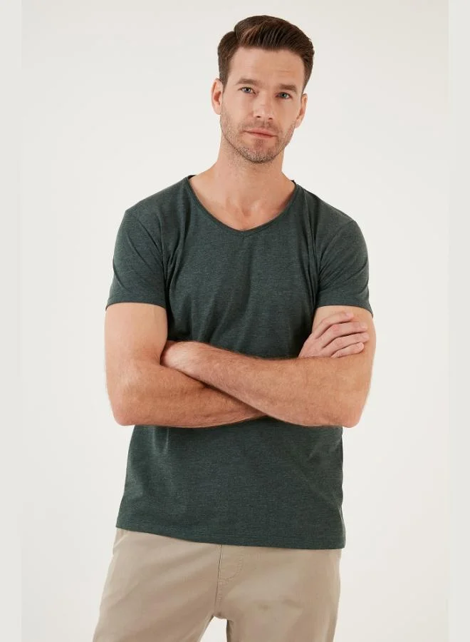 Buratti  Buratti Cotton Slim Fit V Neck Basic T Shirt Men's T SHIRT 5412001 for Men | Best Price UAE