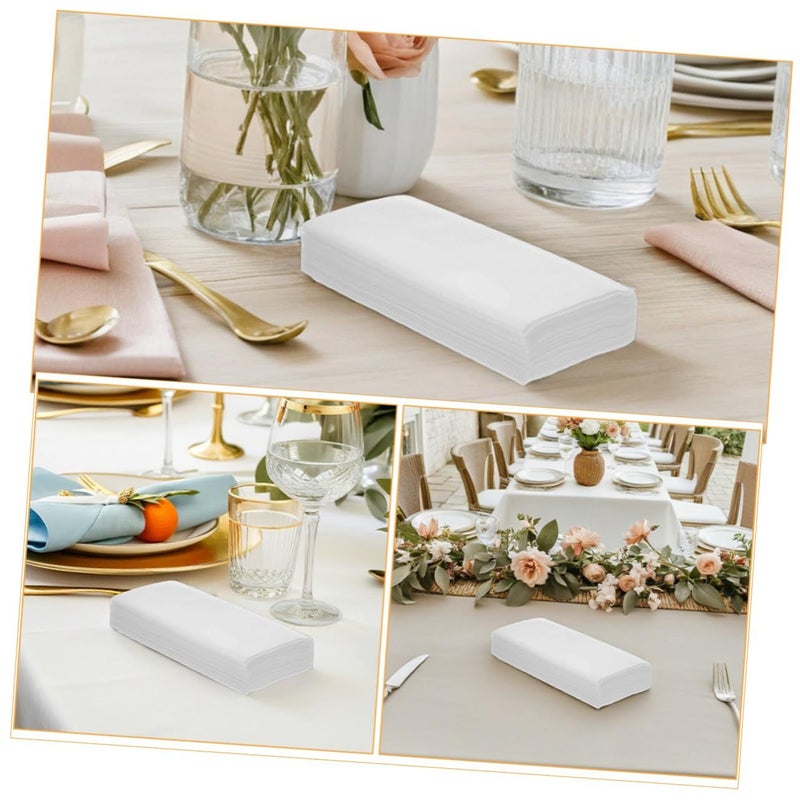 50 Disposable White Textured Napkins for Wedding Cocktail Dinner Events - Image 4