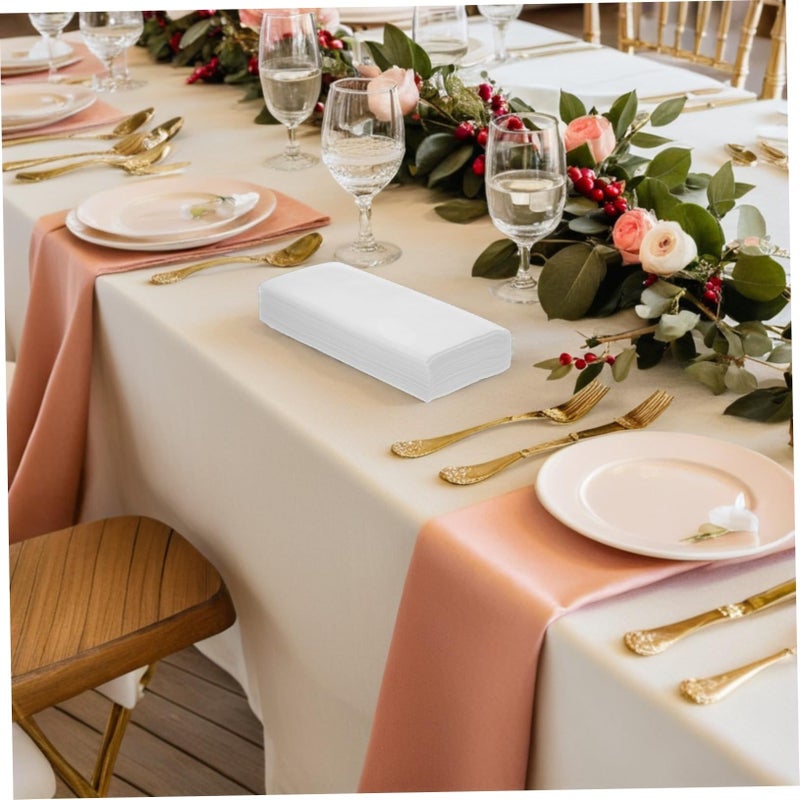 50 Disposable White Textured Napkins for Wedding Cocktail Dinner Events - Image 5