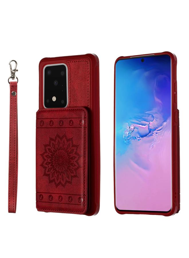 Zaboon Case For Galaxy S20 Ultra Sun Flower Pattern Embossed Horizontal Drop-proof Mobile Phone Case with Card Slots & Wallet & Photo Holder & Stand Function - Image 1