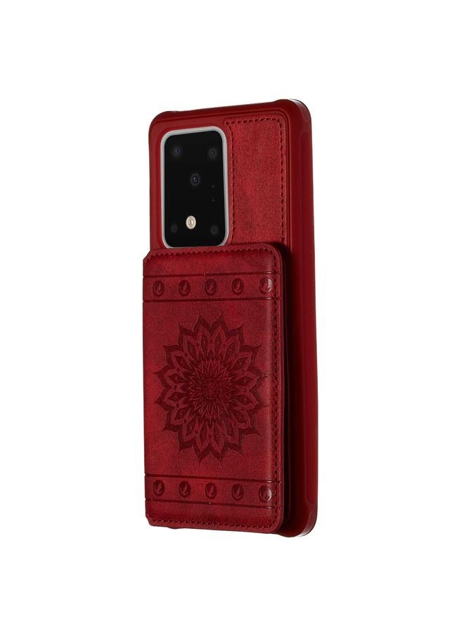 Zaboon Case For Galaxy S20 Ultra Sun Flower Pattern Embossed Horizontal Drop-proof Mobile Phone Case with Card Slots & Wallet & Photo Holder & Stand Function - Image 2