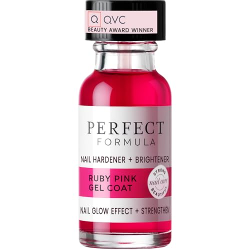 Perfect Formula Ruby Pink Gel Coat - Nail Strengthener, Keratin Nail Treatment, Gemstone Pink Gel Nail Polish - Nail Strengthener for Damaged Nails - Made In The USA .60 fl oz. - Image 1
