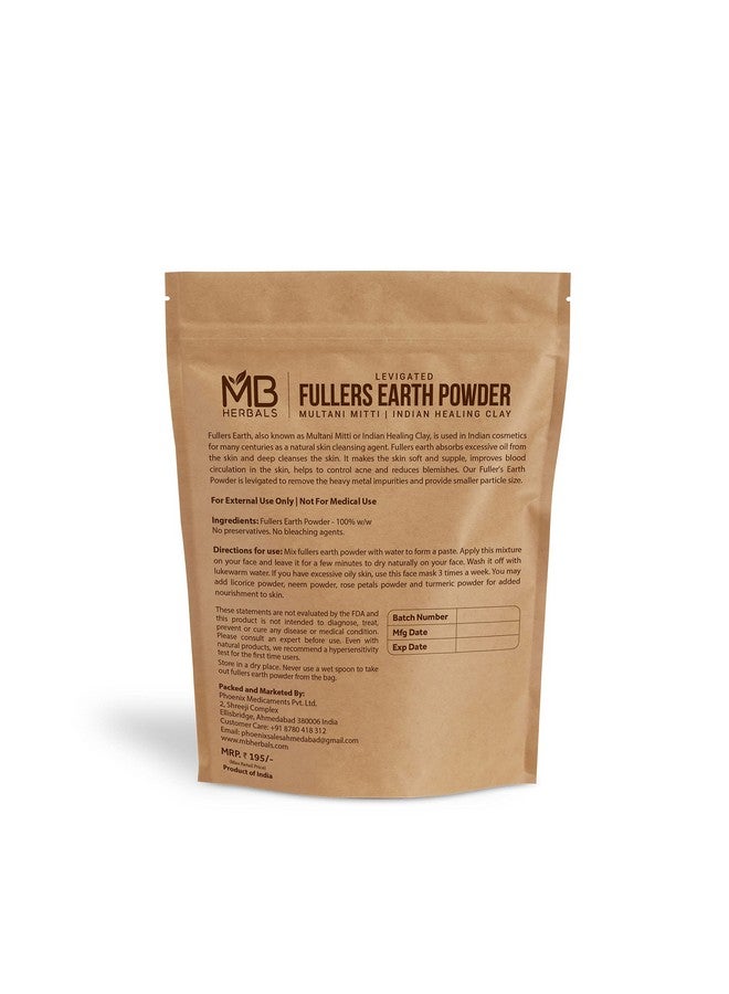 MB Herbals 100% Pure Fullers Earth Powder 100g | 3.5oz | Multani Mitti Facial Clay Bentonite Indian Healing Clay | No Preservatives | No Bleaching Agents | No Added Fragrance| Fuller's Earth - Image 2