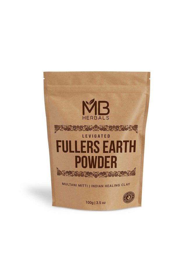 MB Herbals 100% Pure Fullers Earth Powder 100g | 3.5oz | Multani Mitti Facial Clay Bentonite Indian Healing Clay | No Preservatives | No Bleaching Agents | No Added Fragrance| Fuller's Earth - Image 1