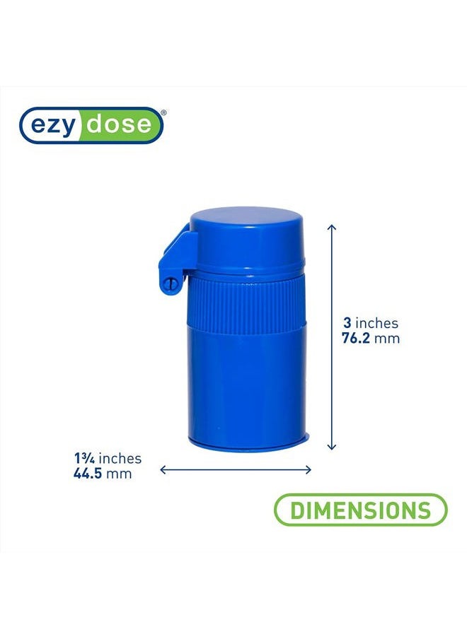Ezy Dose 3 Compartment Pill Crusher, Cutter and Grinder, Daily Usage, Safely Cut Pills, Vitamins, Tablets, Accurate and Easy Cutting, Stainless Steel Blade, Removable Drinking Cup, Blue, BPA Free  - Image 2