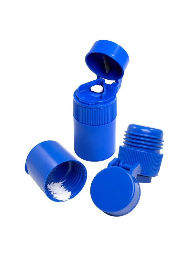 Ezy Dose 3 Compartment Pill Crusher, Cutter and Grinder, Daily Usage, Safely Cut Pills, Vitamins, Tablets, Accurate and Easy Cutting, Stainless Steel Blade, Removable Drinking Cup, Blue, BPA Free  - Image 1
