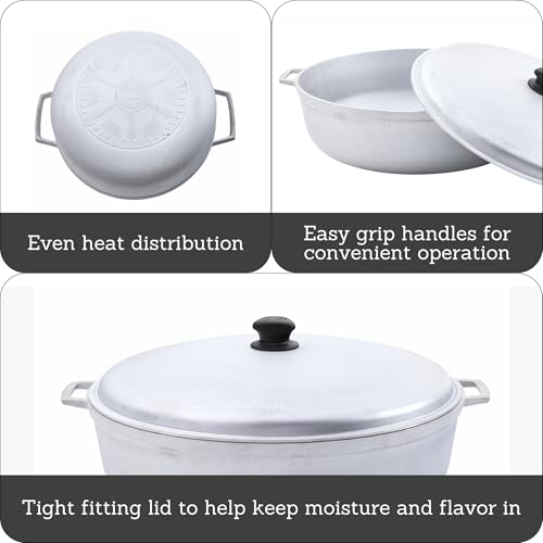 IMUSA GAU-80508 Jumbo Traditional Natural Caldero for Cooking and Serving, 18 Quart, Silver - Image 2