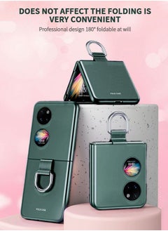 جرويك مناسب لهاتف Huawei P50 Pocket مقاس 6.9 بوصة، غلاف هاتف محمول بشاشة قابلة للطي، شريط جيب شامل، حزام أمان، صلب ملمس للبشرة  - Image 2