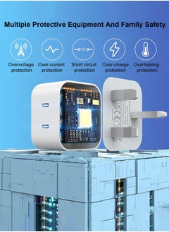 XnYao 50W For iPhone Charger Dual Type C Port With 1M Fast Lightning Cable Quick Charging USB C Plug Compatible With New iPhone 14/14Pro/14Pro Max/14 Plus/13Pro Max /13 Pro/13/12/11/XS iPad Mini 6/ iPad Pro  - Image 4