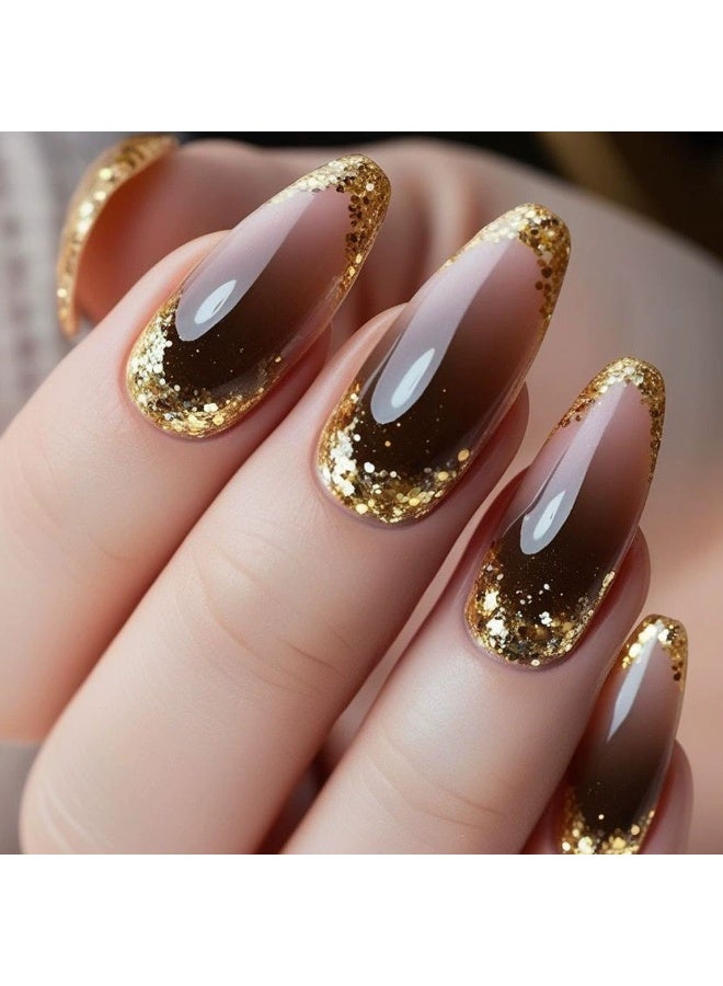 Goolsky Glamorous Golden - Glittered Brown Press - on Nails for Middle Eastern Chic - Image 2