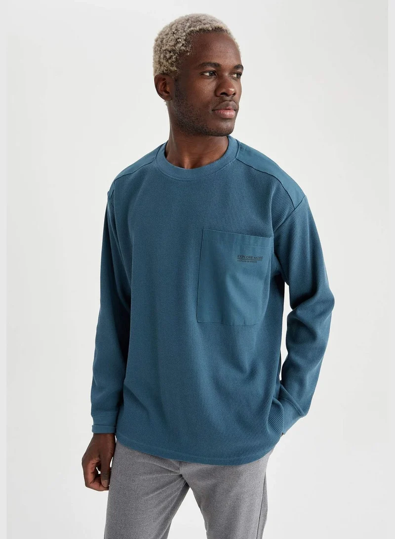 DeFacto Oversize Long Sleeve Knitwear Sweatshirt