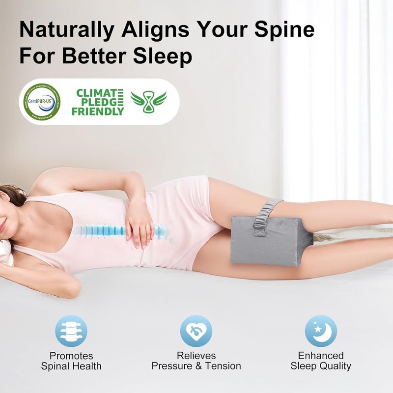 UJPFEO Knee Pillow for Side Sleepers,Leg Pillow for Sciatica,Back,HIPS,Knees,Joints Pain Relief,Pillows for Between Legs While Sleeping Spine Alignment Support & Relieves Pain - Image 3
