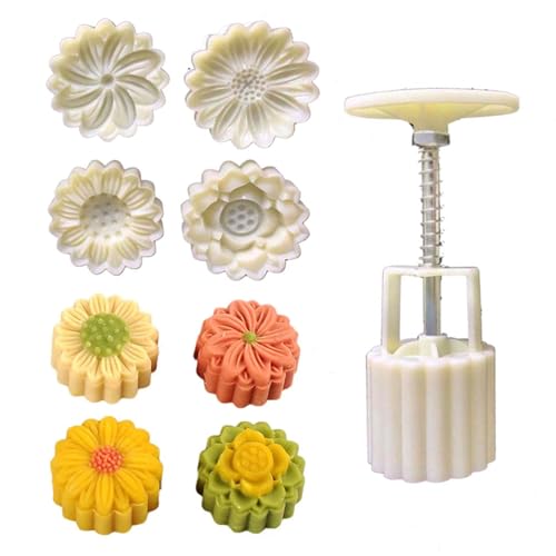 LOXGO Cookie Stamps Flower Pattern Mooncakes Molds Hand-Pressure Mooncakes Maker Making Bakings Tool For MidAutumn Festival Mooncakes Maker - Image 2