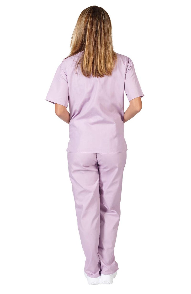 Natural Uniforms Women's Scrub Set - Medical Scrub Top and Pant, Lilac, Medium - Image 3