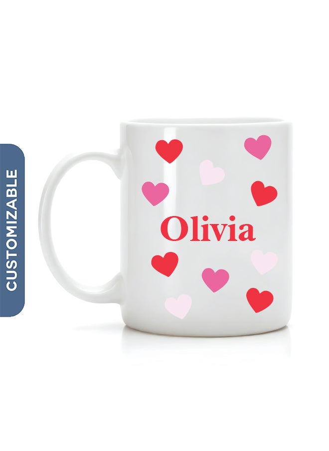 Share the Love Beautiful Hearts | Valentine's Day Personalised Coffee Mug 