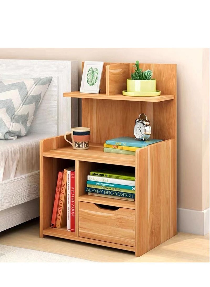Sharpdo - Sharpdo Nightstands Home Bedside Storage Cabinet Wooden With Drawer And Shelf - Image 1