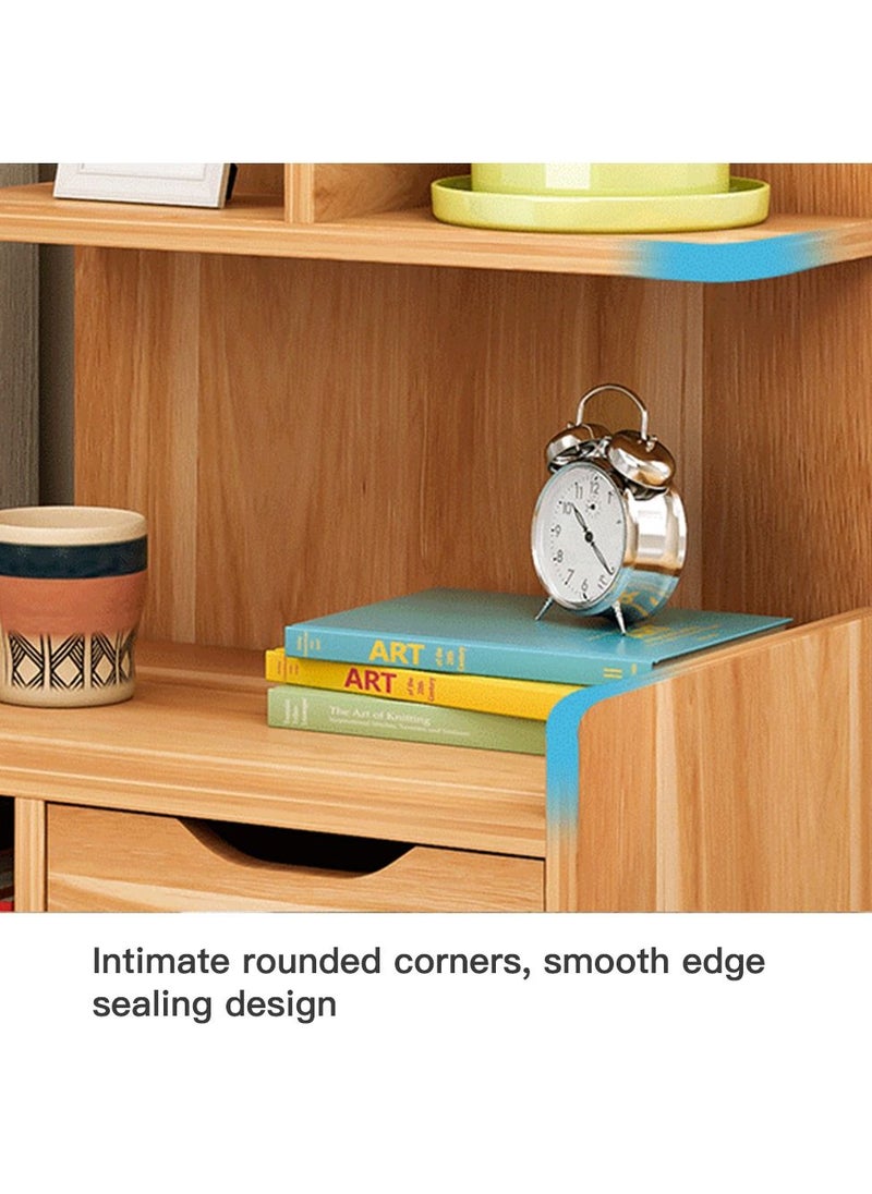 Sharpdo - Sharpdo Nightstands Home Bedside Storage Cabinet Wooden With Drawer And Shelf - Image 1