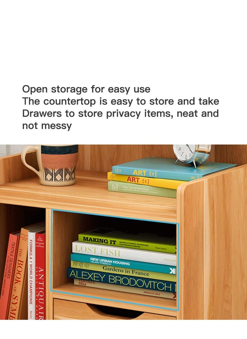 Sharpdo - Sharpdo Nightstands Home Bedside Storage Cabinet Wooden With Drawer And Shelf - Image 1