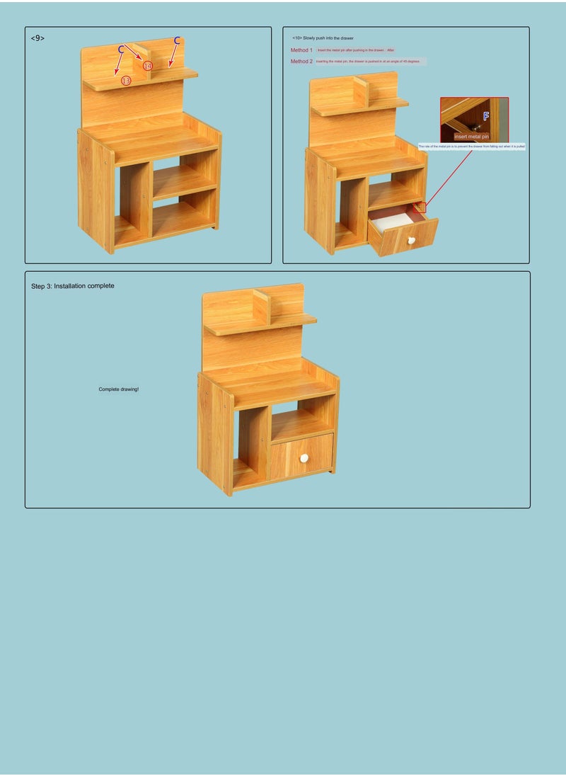 Sharpdo - Sharpdo Nightstands Home Bedside Storage Cabinet Wooden With Drawer And Shelf - Image 1