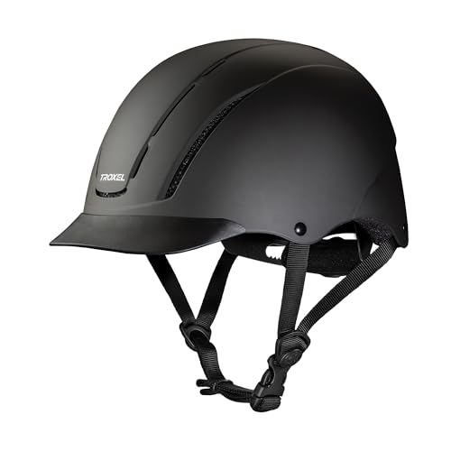 Troxel Spirit Full Coverage Horse Riding Helmet LowProfile Adjustable Design Safety Horseback Riding Gear Large 738 734 Black Duratec