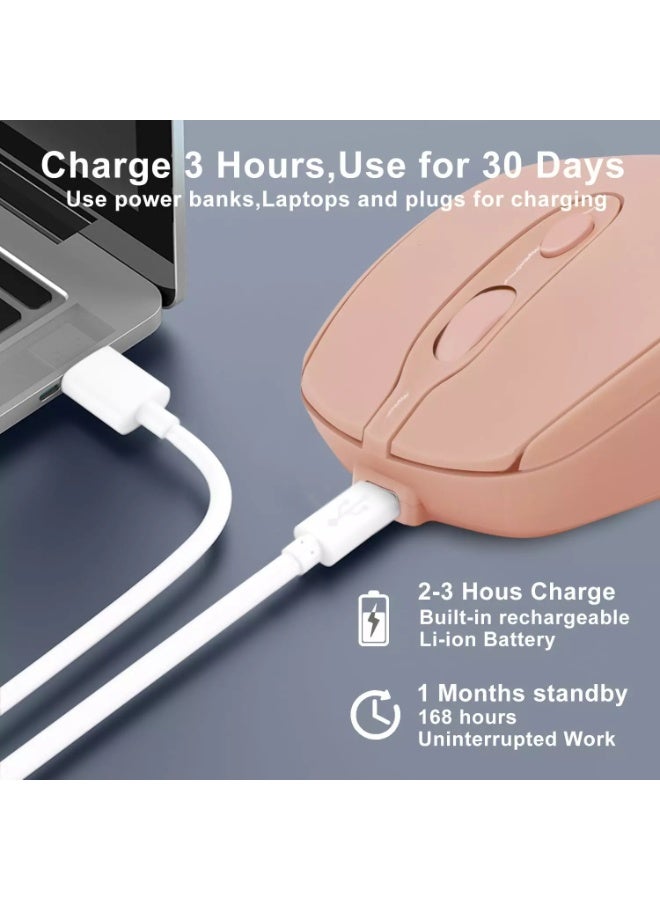 Nengshi M256 Dual Mode Wireless, Bluetooth  Silent Click Mouse - Optical Sensor 1200 DPI Rechargeable USB C - Image 5